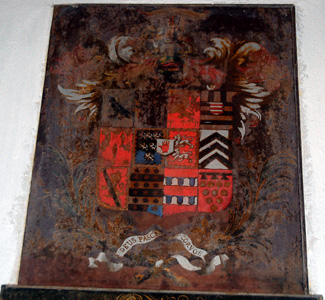 Corbet coat of arms Saint Marys chancel May 2008